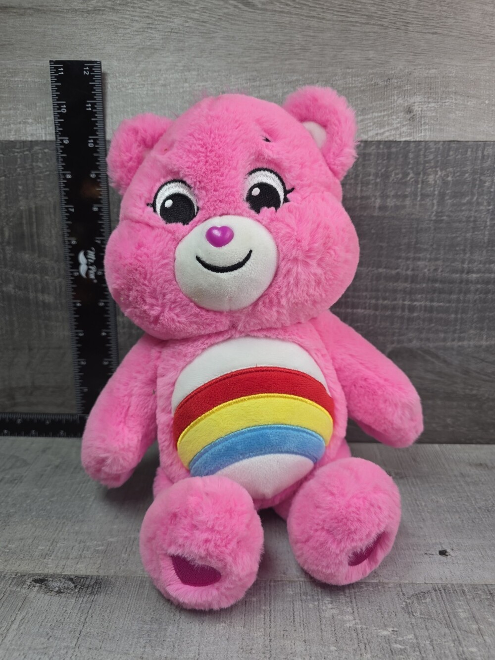 Care Bears Unlock the Magic Pink Rainbow Cheer Bear 14”Stuffed Animal Plush b110